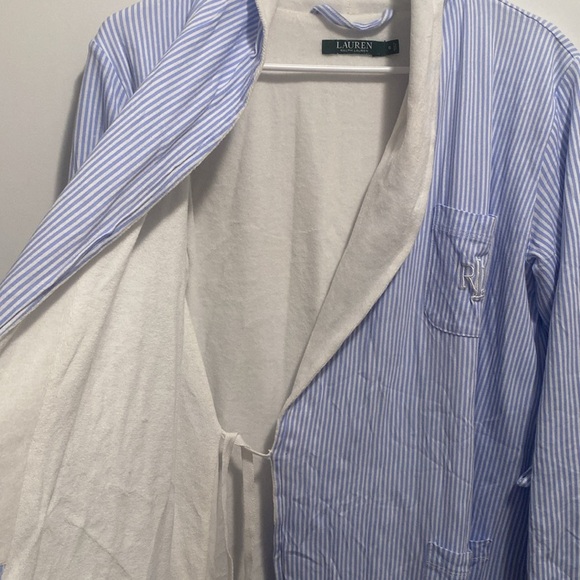 Ralph Lauren Blue and White Striped house coat - Picture 4 of 7